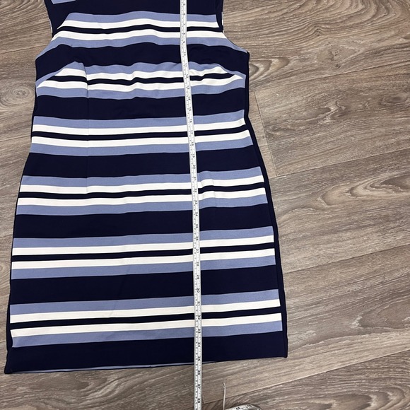 Michael Kors Striped Sheath Dress Sleeveless Career Casual‎ Blue White 14 - Picture 6 of 8